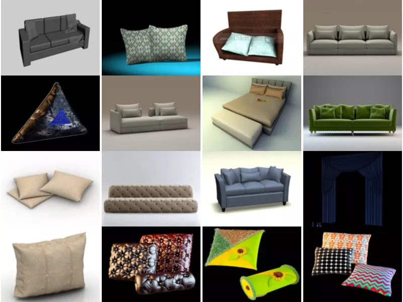 Top 34 Cushion 3D Models for Design Most Popular 2022