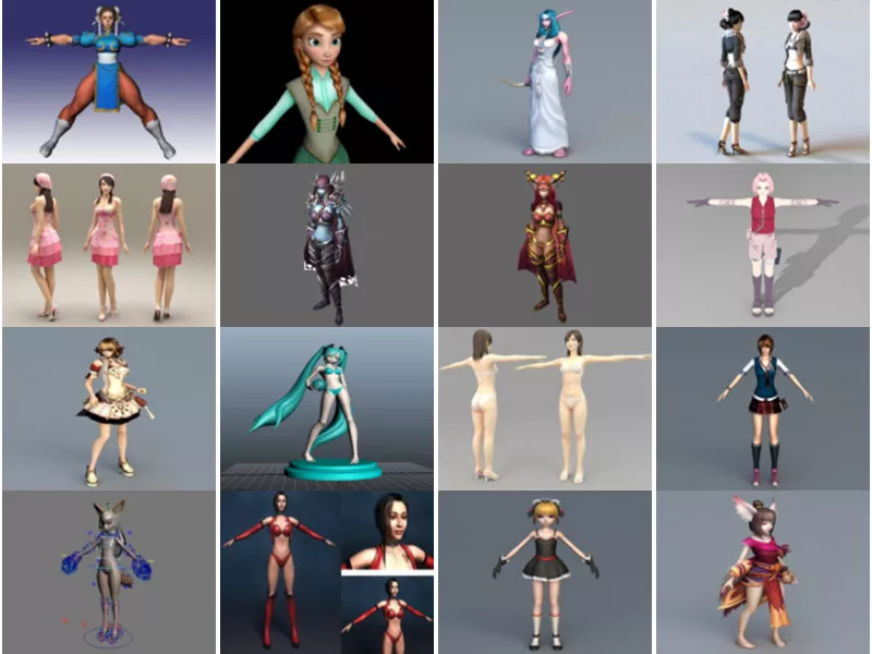 Top 34 Female Characters 3D Models Resources Most Viewed 2022