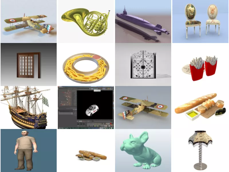 Top 34 French 3D Models for Design Most Viewed 2022