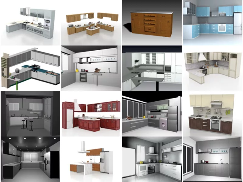 Top 34 Kitchen Cabinet 3D Models Most Popular 2022