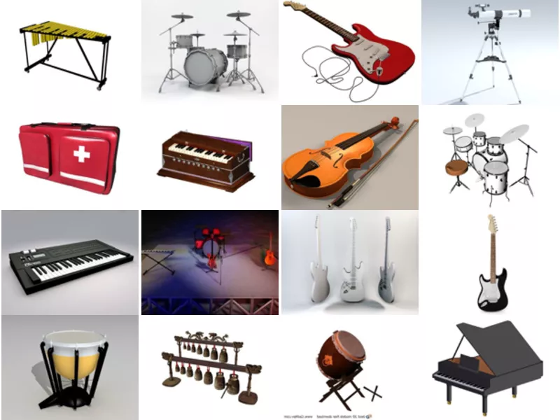Top 34 Musical Instruments 3D Models for Free Most Popular 2022