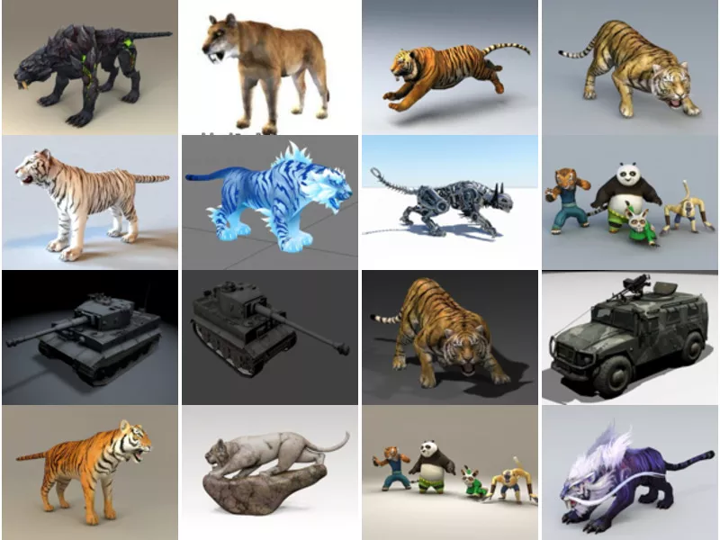 Top 34 Tiger 3D Models for Design Most Popular 2022