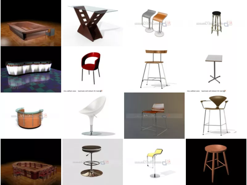Top 35 Bar Furniture 3D Models Most Popular 2022