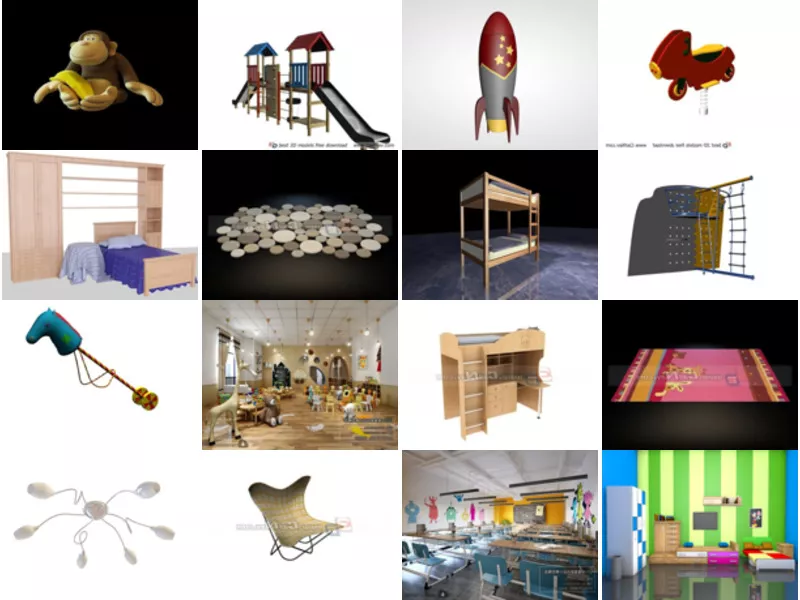 Top 35 Kids 3D Models Most Viewed 2022