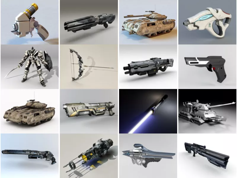 Top 35 Sci Fi Weapons 3D Models for Design Most Viewed 2022