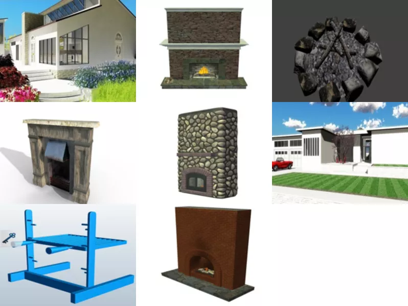 Top 8 Obj Fireplace 3D Models Latest 2022