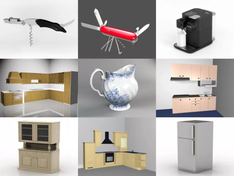 Top 9 3ds Max Kitchen 3D Models for Design Latest 2022