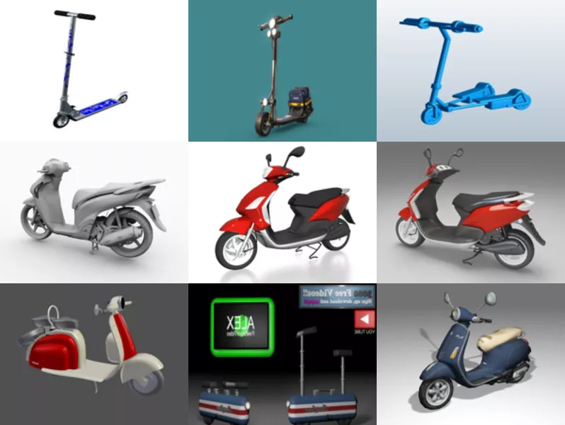 Top 9 Scooter 3D Models for Rendering Latest 2022