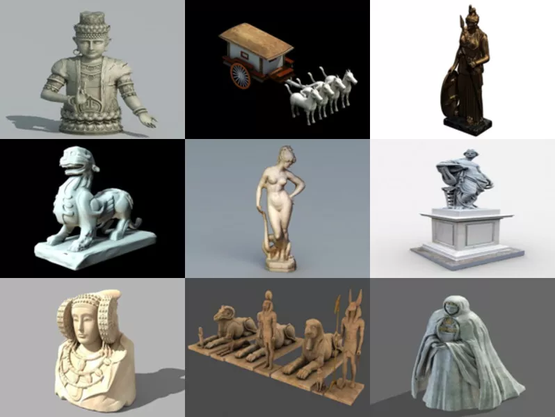 Top 10 Ancient Statue 3D Models Latest 2022