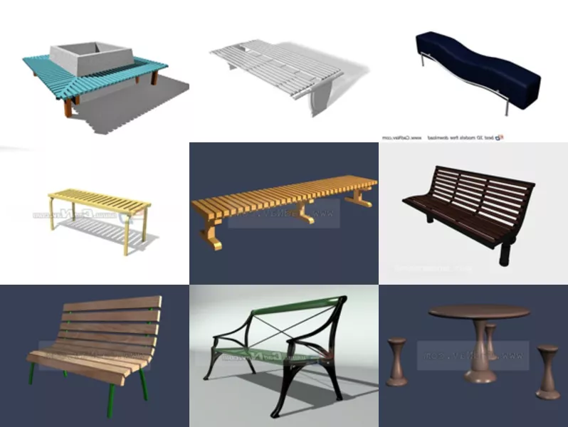 Top 10 Benches 3D Models for Design Most Recent 2022
