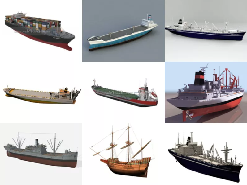Top 10 Cargo Vessel 3D Models Newest 2022