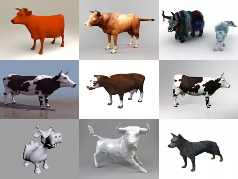 Top 10 Cattle 3D Models for Design Newest 2022