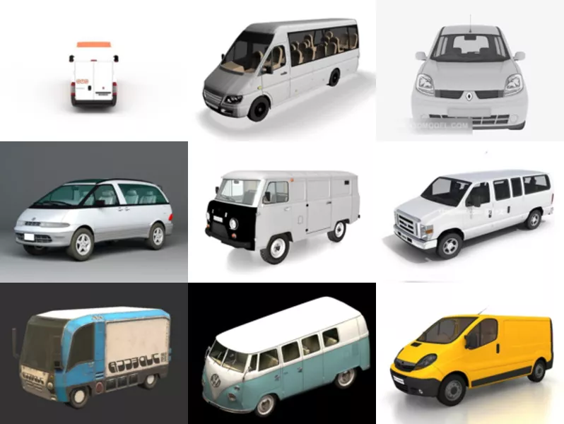 Top 10 Minibus 3D Models for Free Newest 2022