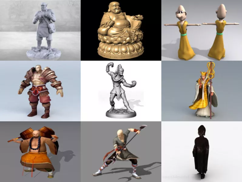 Top 10 Monk 3D Models Latest 2022