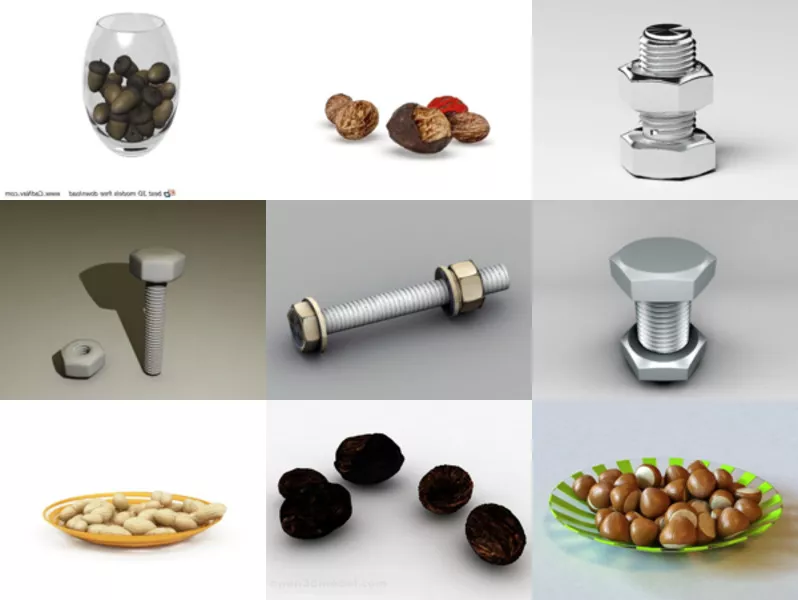 Top 10 Nuts 3D Models for Rendering Newest 2022