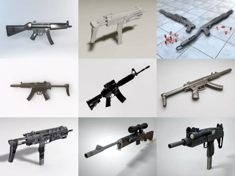 Top 10 Police Weapons 3D Models for Rendering Most Recent 2022