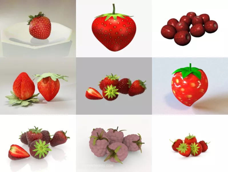 Top 10 Strawberry 3D Models for Rendering Latest 2022