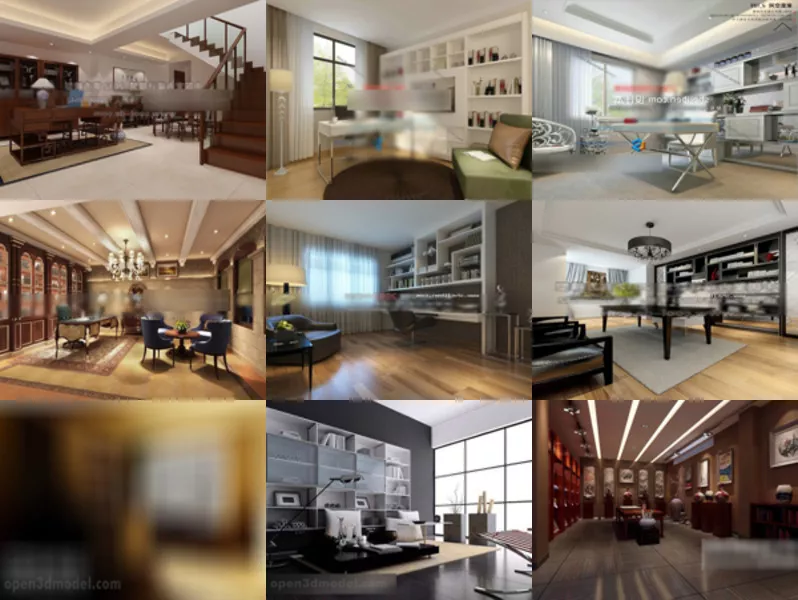 Top 10 Study Room 3D Models Newest 2022