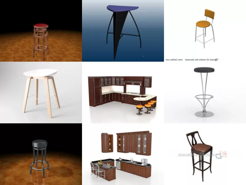 Top 10 Tall Stool 3D Models for Design Newest 2022