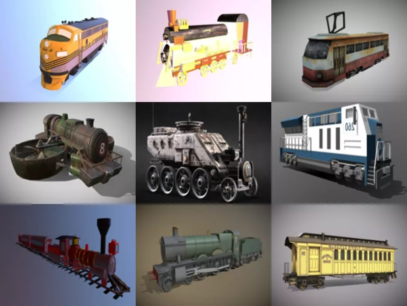 Top 10 Trains 3D Models Newest 2022