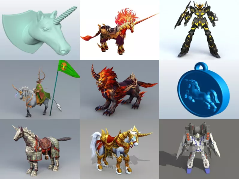 Top 10 Unicorn 3D Models Most Recent 2022