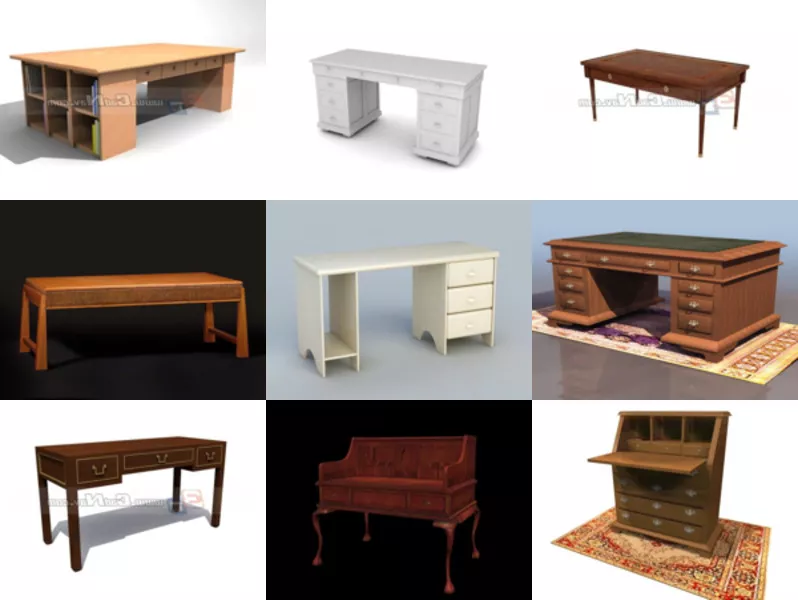 Top 10 Writing Desk 3D Models for Design Latest 2022