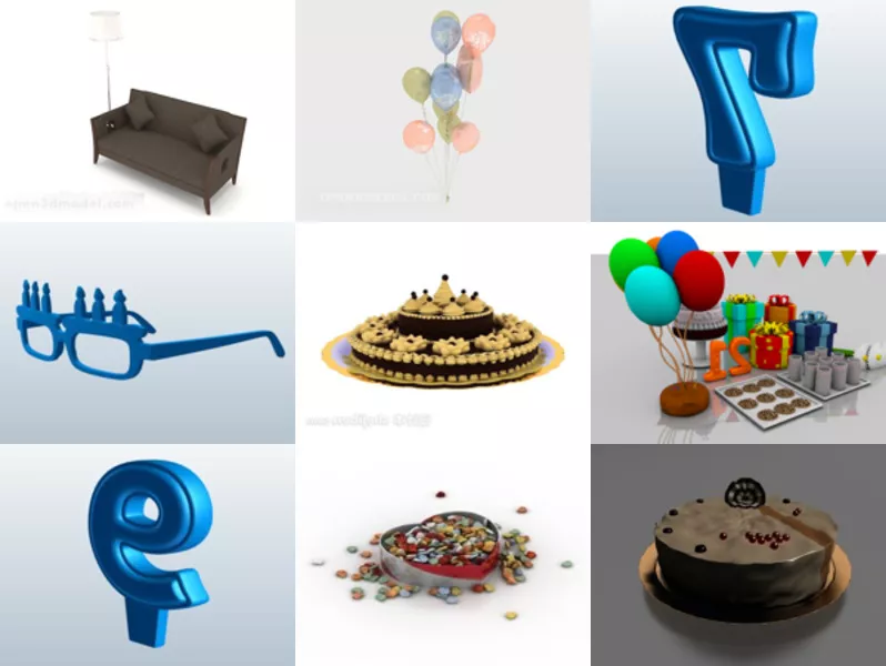 Top 11 Birthday 3D Models for Free Most Recent 2022