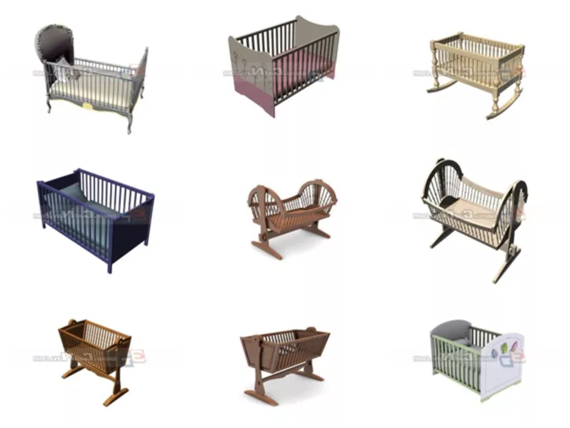 Top 11 Cribs 3D Models for Rendering Newest 2022
