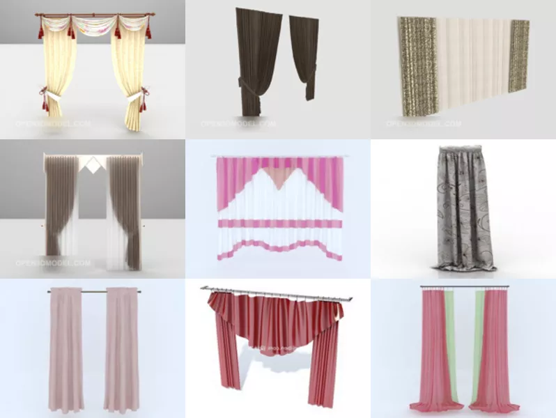 Top 11 Free 3D Curtains Models Newest 2022