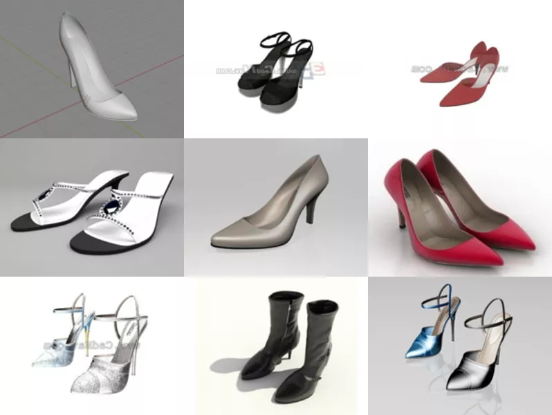 Top 11 High Heel Shoes 3D Models for Free Newest 2022