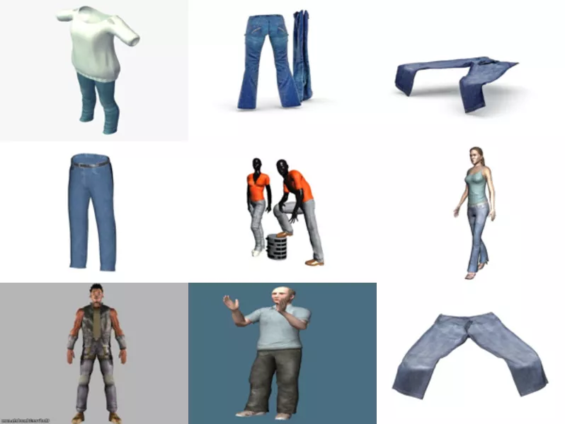 Top 11 Jeans 3D Models for Design Latest 2022