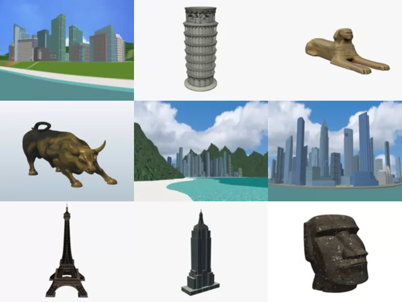 Top 11 Landmarks 3D Models Latest 2022