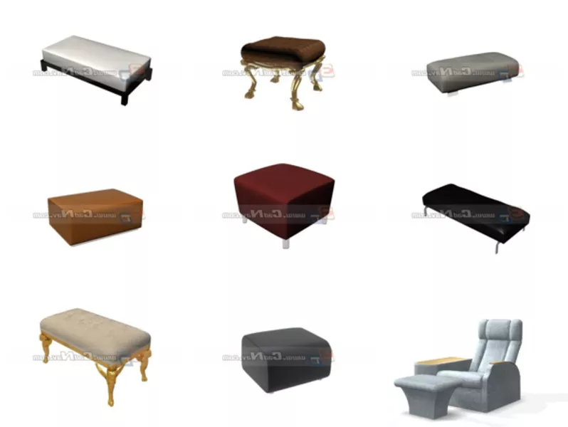 Top 11 Ottoman Stool 3D Models for Design Latest 2022