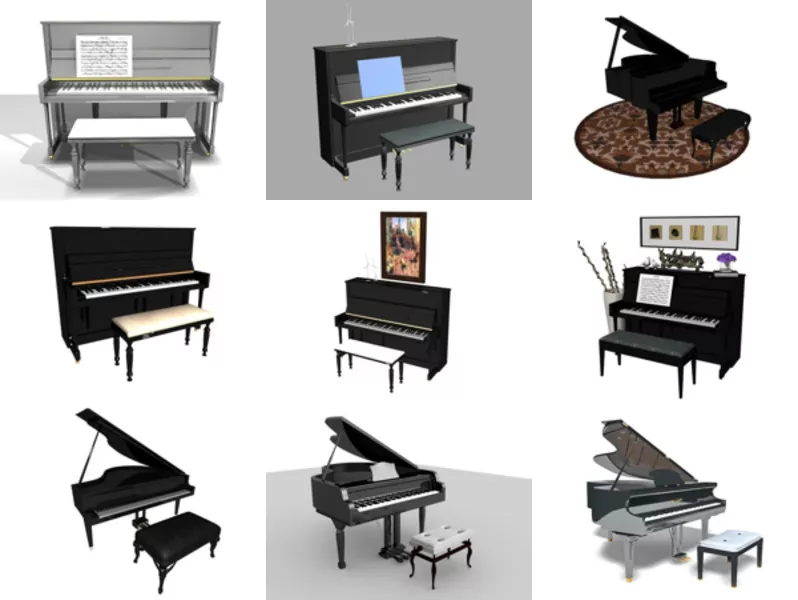 Top 11 Piano Bench 3D Models for Design Latest 2022