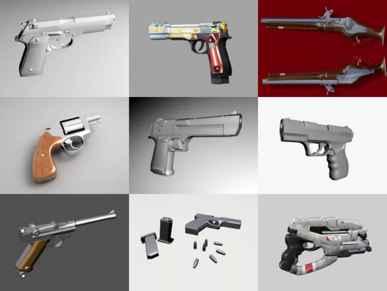Top 11 Free 3D Pistol Models for Design Most Recent 2022