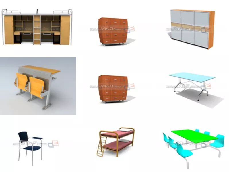 Top 11 School Furniture 3D Models for Rendering Newest 2022