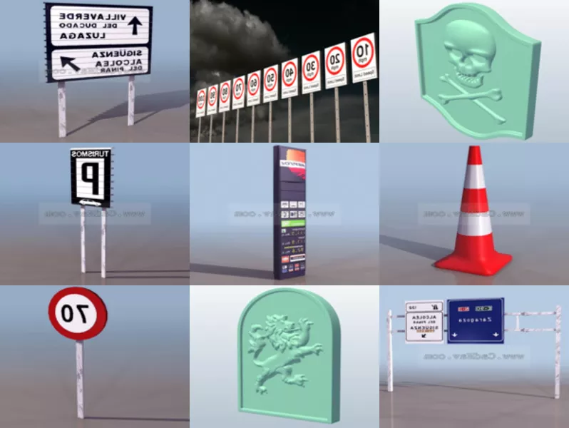 Top 11 Signs 3D Models Latest 2022