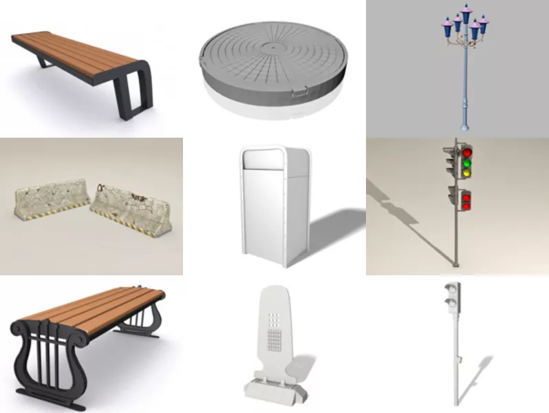 Top 11 Street Elements 3D Models Newest 2022