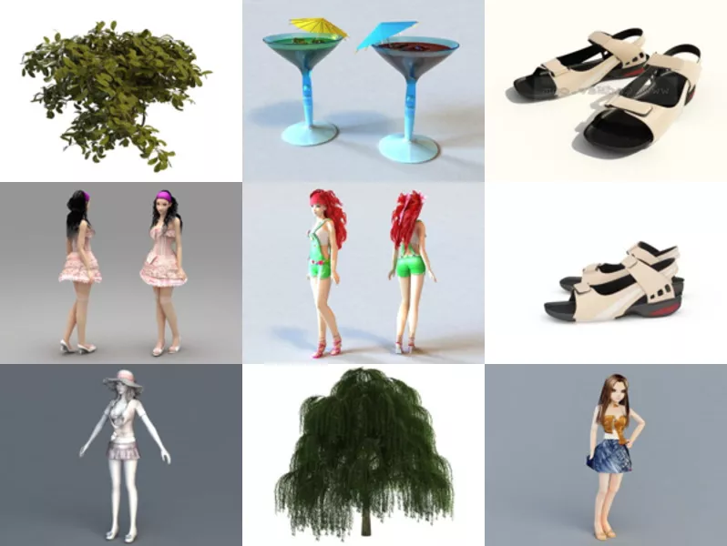 Top 11 Summer 3D Models for Rendering Newest 2022