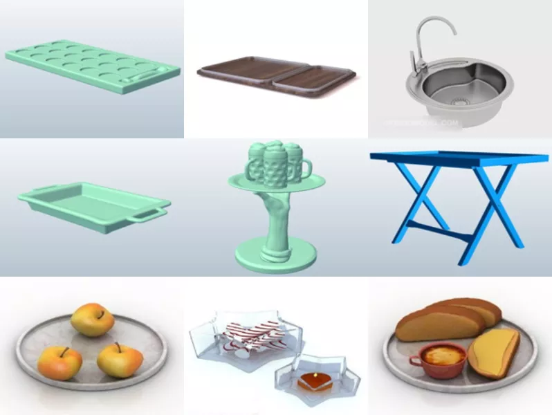 Top 11 Tray 3D Models for Design Newest 2022