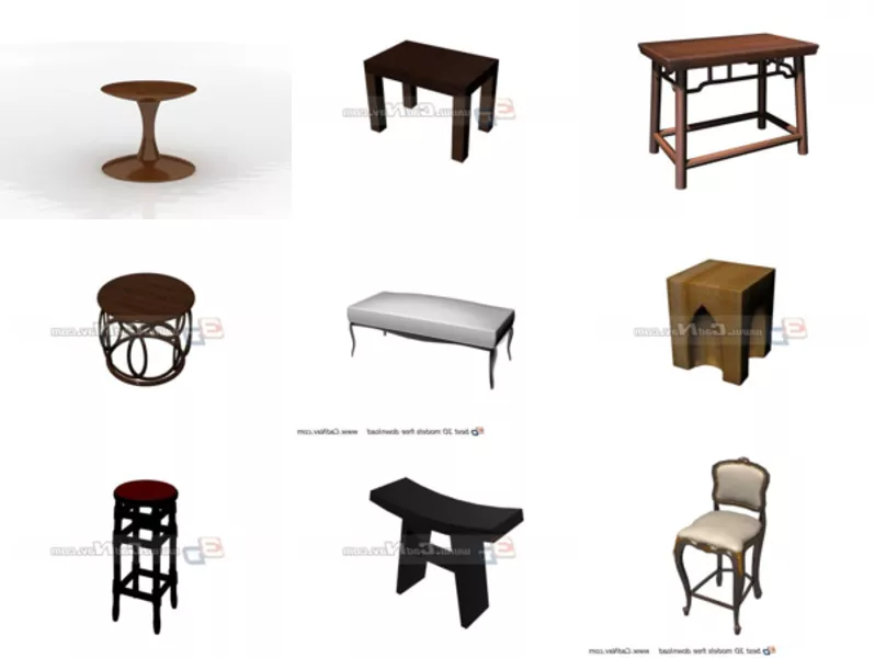 Top 11 Wooden Stool 3D Models Newest 2022