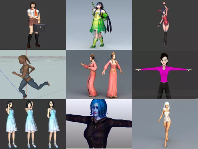 Top 12 Animation Girl 3D Models for Design Most Recent 2022