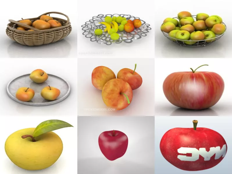 Top 12 Apple Fruit 3D Models Latest 2022