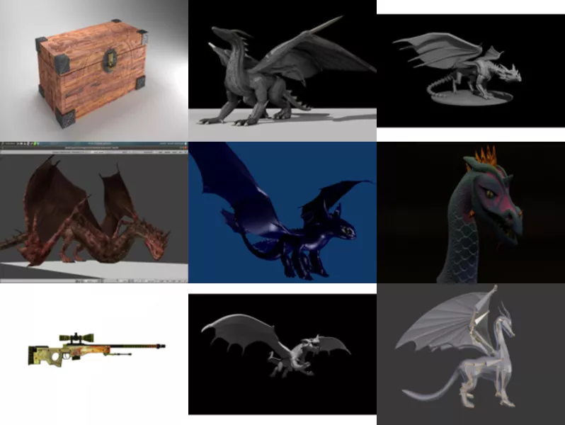 Top 12 Blender Dragon 3D Models Newest 2022