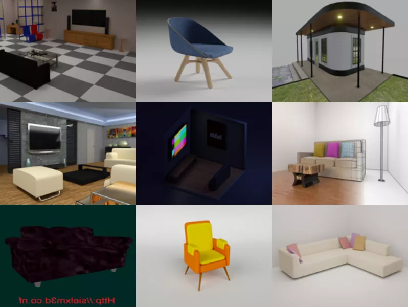 Top 12 Blender Living 3D Models Latest 2022