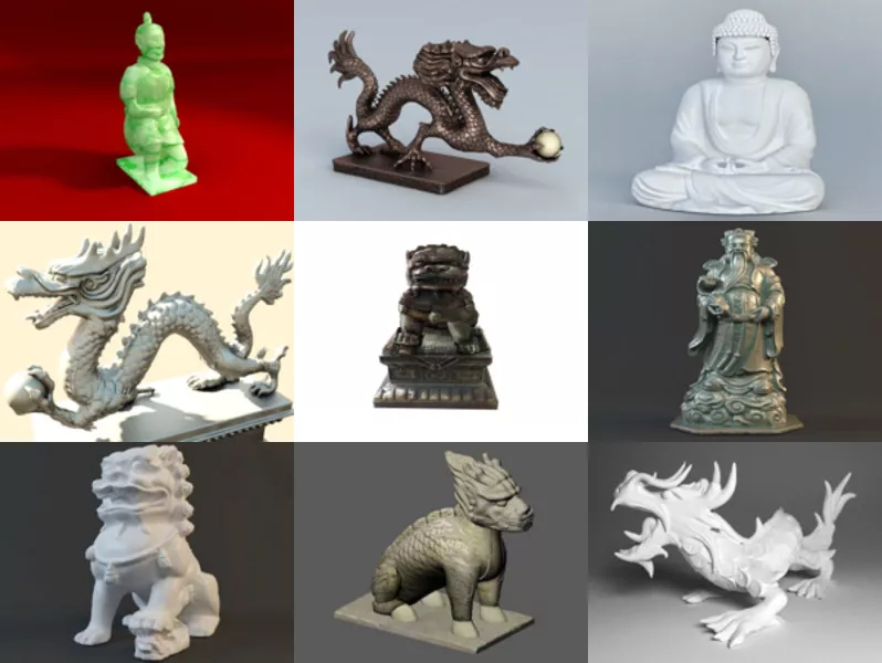Top 12 Chinese Sculpture 3D Models Newest 2022
