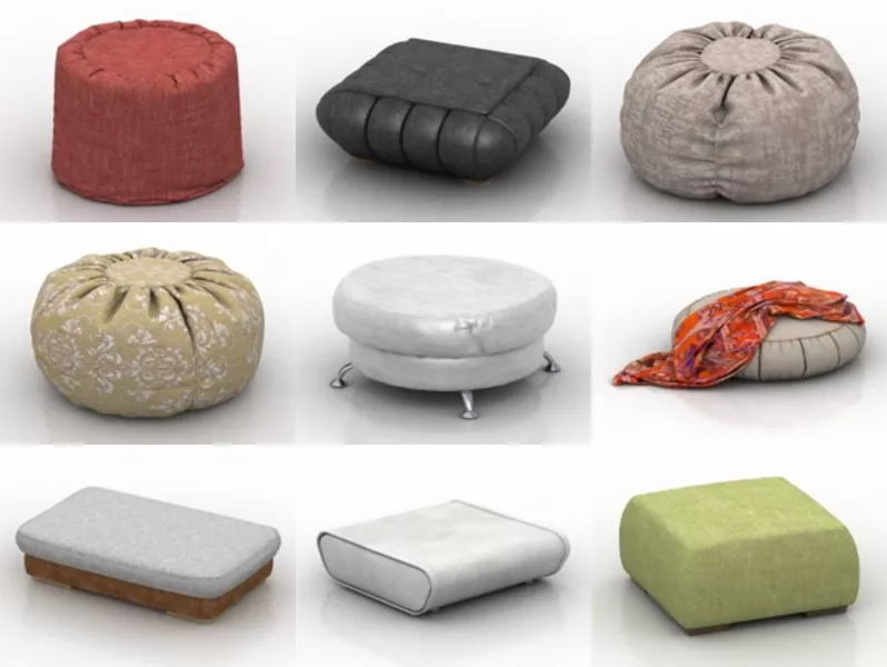 Top 12 Hassock 3D Models for Design Latest 2022