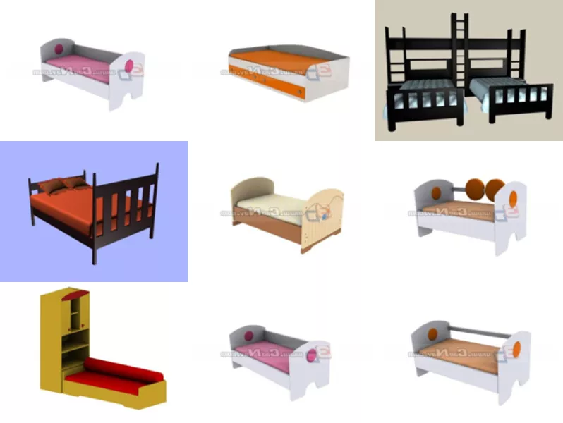 Top 12 Kids Bed 3D Models for Design Latest 2022