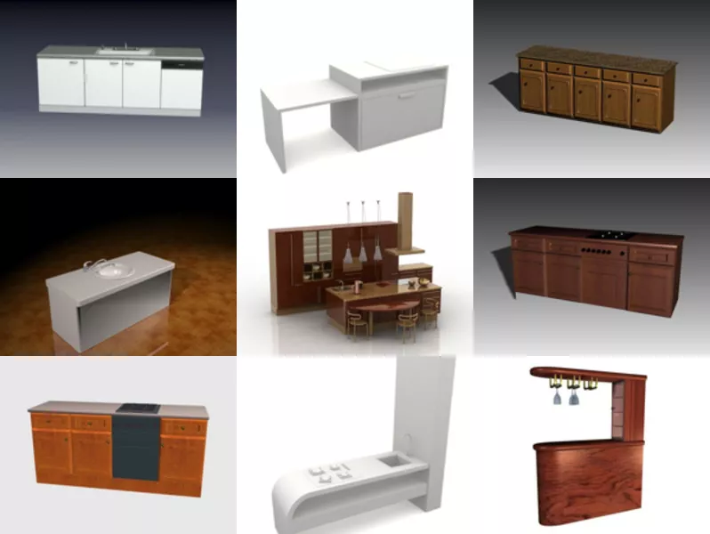 Top 12 Kitchen Countertop 3D Models for Rendering Newest 2022