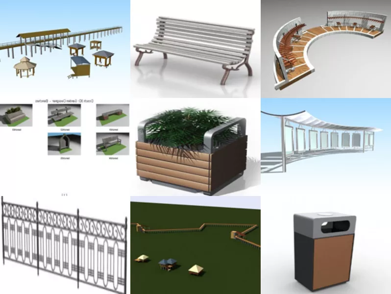 Top 12 Park Elements 3D Models for Free Latest 2022